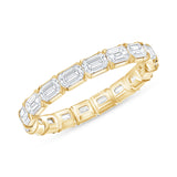 Emerald Cut Natural Diamond Eternity Band. East-West