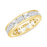 Emerald Cut Natural Diamond Eternity Band - East West Channel Set