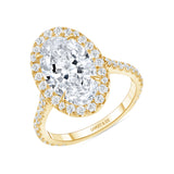  Gold Oval Diamond Halo Ring