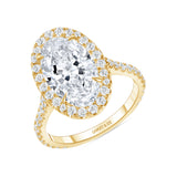 Gold Oval Diamond Halo Ring
