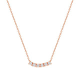 Petite Diamond Six Stone Curved Necklace