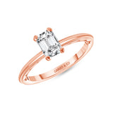 Rose Gold Emerald Diamond Engagement Ring