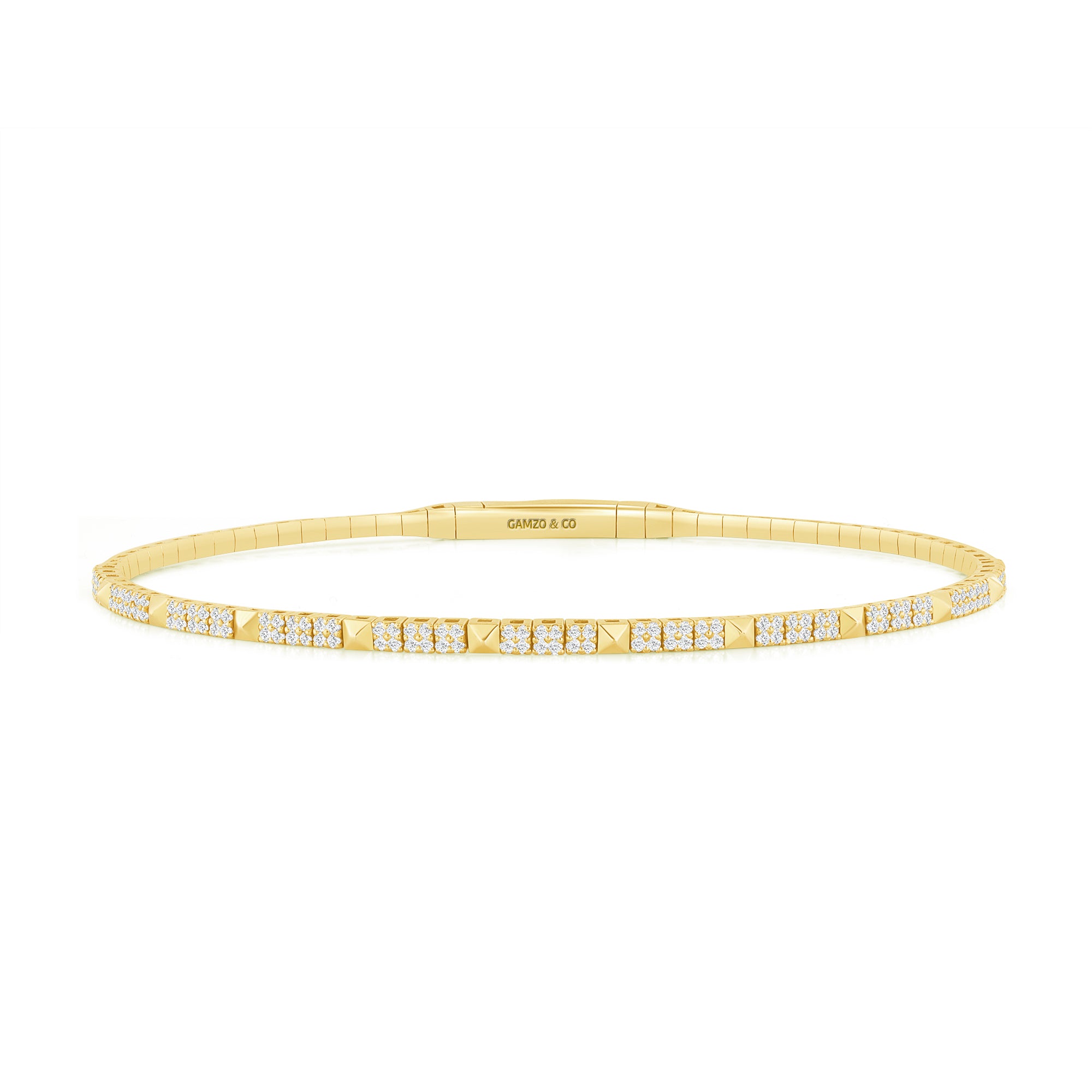 Gold Natural Diamond Bangle