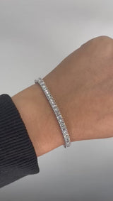 Natural Diamond Tennis Bracelet - Emerald Cut Diamonds