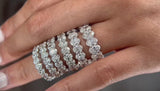 Oval Cut Natural Diamond Eternity Band. 5 Carat, 6 Carat, 8 Carat