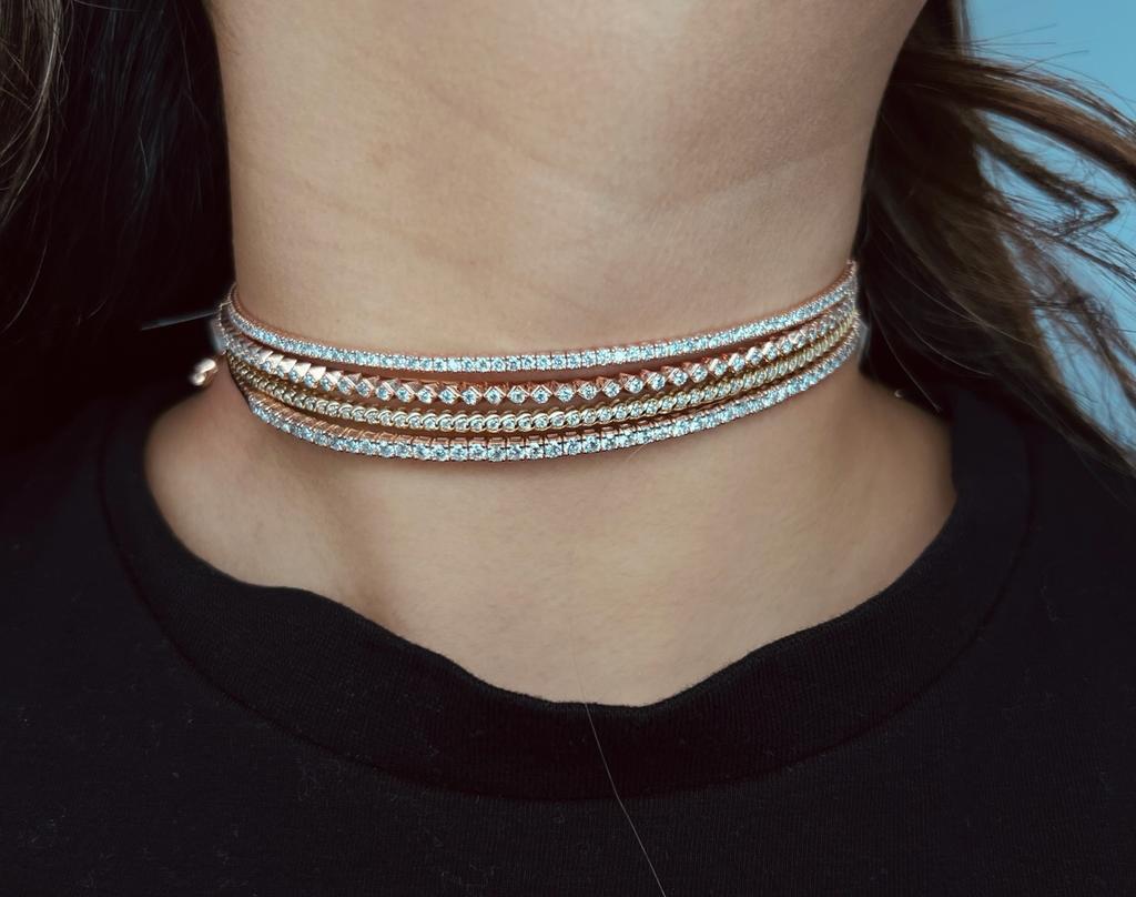 2 Carat Choker Diamond 14k Gold Necklace