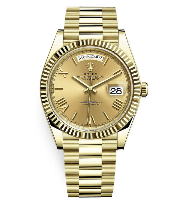 Rolex Day-Date "President" 40mm Yellow Gold Champagne Roman Numeral Dial - 228238 - Brand New 2023
