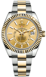 Rolex Sky-Dweller 42mm Two-Tone Yellow Gold Champagne Dial Oyster - 336933 - New 2025
