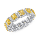 Fancy Yellow Cushion Cut Diamond Eternity Band