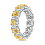 Fancy Yellow Cushion Cut Diamond Eternity Band