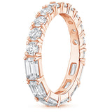 Half Round Half Emerald Natural Diamond Eternity Band