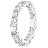 Half Round Half Emerald Natural Diamond Eternity Band