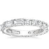 Half Round Half Emerald Natural Diamond Eternity Band