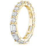 Half Round Half Emerald Natural Diamond Eternity Band