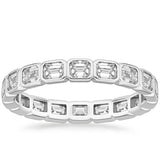 Emerald Cut Natural Diamond Eternity Band, Bezel Set