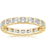 Emerald Cut Natural Diamond Eternity Band, Bezel Set