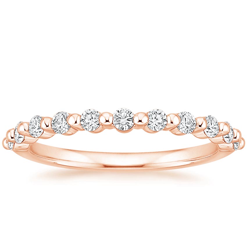 Round Cut Natural Diamond Floating Eternity Band, Half-way Diamond Ring