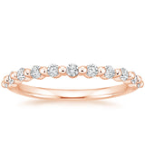Round Cut Natural Diamond Floating Eternity Band, Half-way Diamond Ring