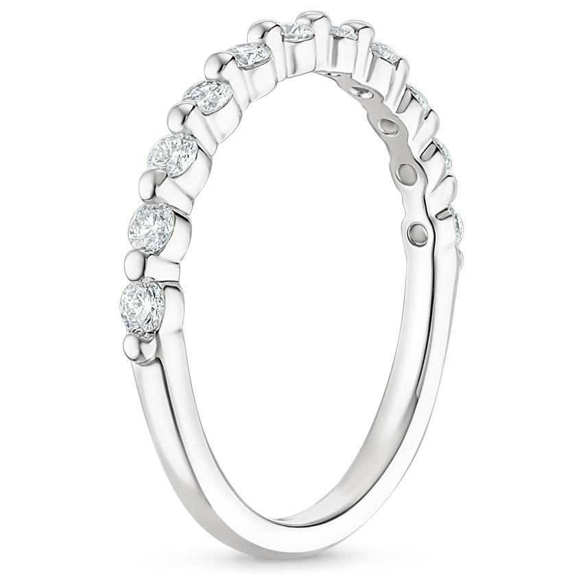 Round Cut Natural Diamond Floating Eternity Band, Half-way Diamond Ring
