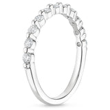 Round Cut Natural Diamond Floating Eternity Band, Half-way Diamond Ring