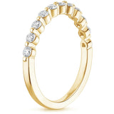 Round Cut Natural Diamond Floating Eternity Band, Half-way Diamond Ring