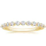 Round Cut Natural Diamond Floating Eternity Band, Half-way Diamond Ring