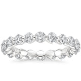 Round Cut Natural Diamond Floating Eternity Band, Diamond Ring