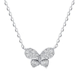 Round Diamond Butterfly Pendant Necklace