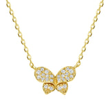 Round Diamond Butterfly Pendant Necklace