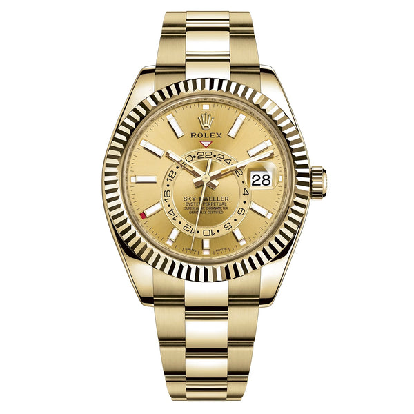 Rolex Sky-Dweller 42mm Yellow Gold Champagne Dial Oyster - 336938 - Brand New 2024