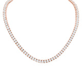 18k Gold Oval Cut Diamond Tennis Necklace