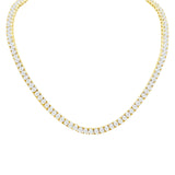 18k Gold Oval Cut Diamond Tennis Necklace