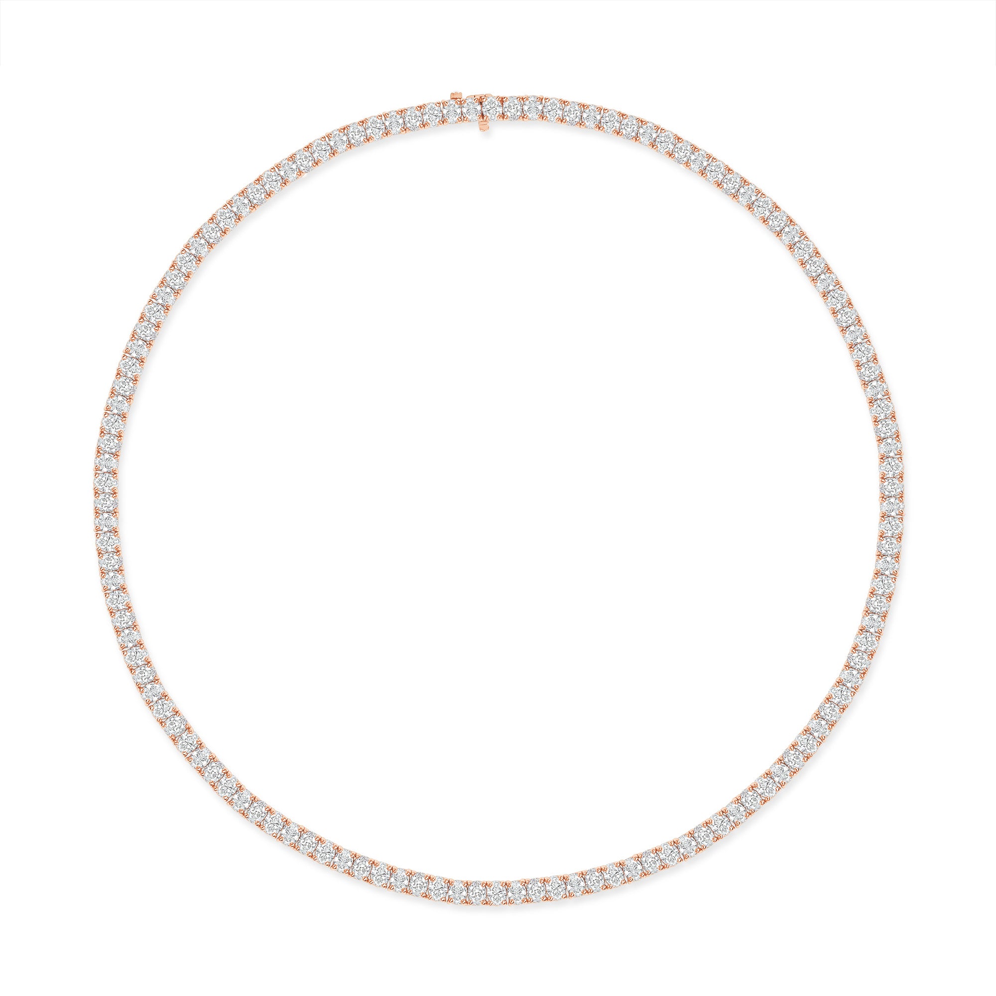 18k Gold Oval Cut Diamond Tennis Necklace