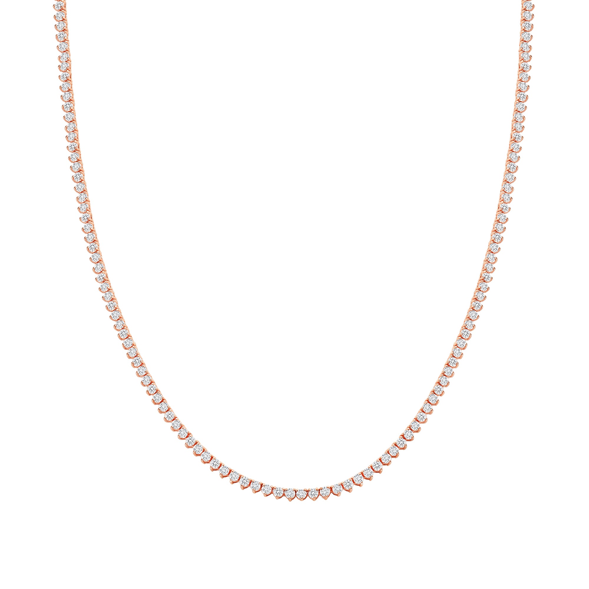 Rose Gold Diamond Tennis Necklace
