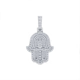 White Gold Hamsa Necklace