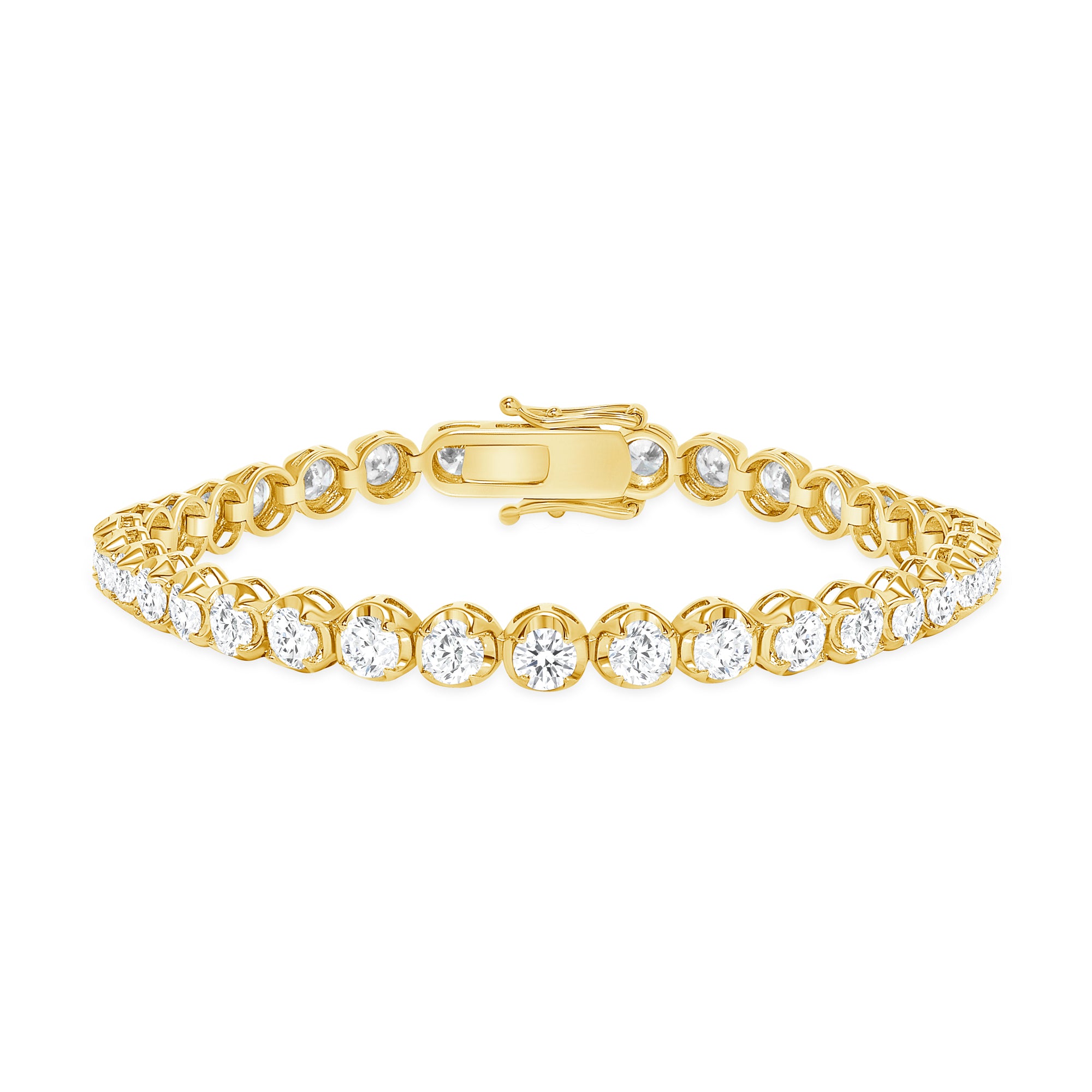 Natural Diamond Tennis Bracelet Illusion Setting - Round Diamonds