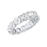 Half Round Half Emerald Natural Diamond Eternity Band