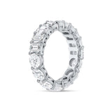 Half Round Half Emerald Natural Diamond Eternity Band