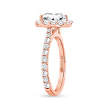 cushion cut halo diamond ring rose gold