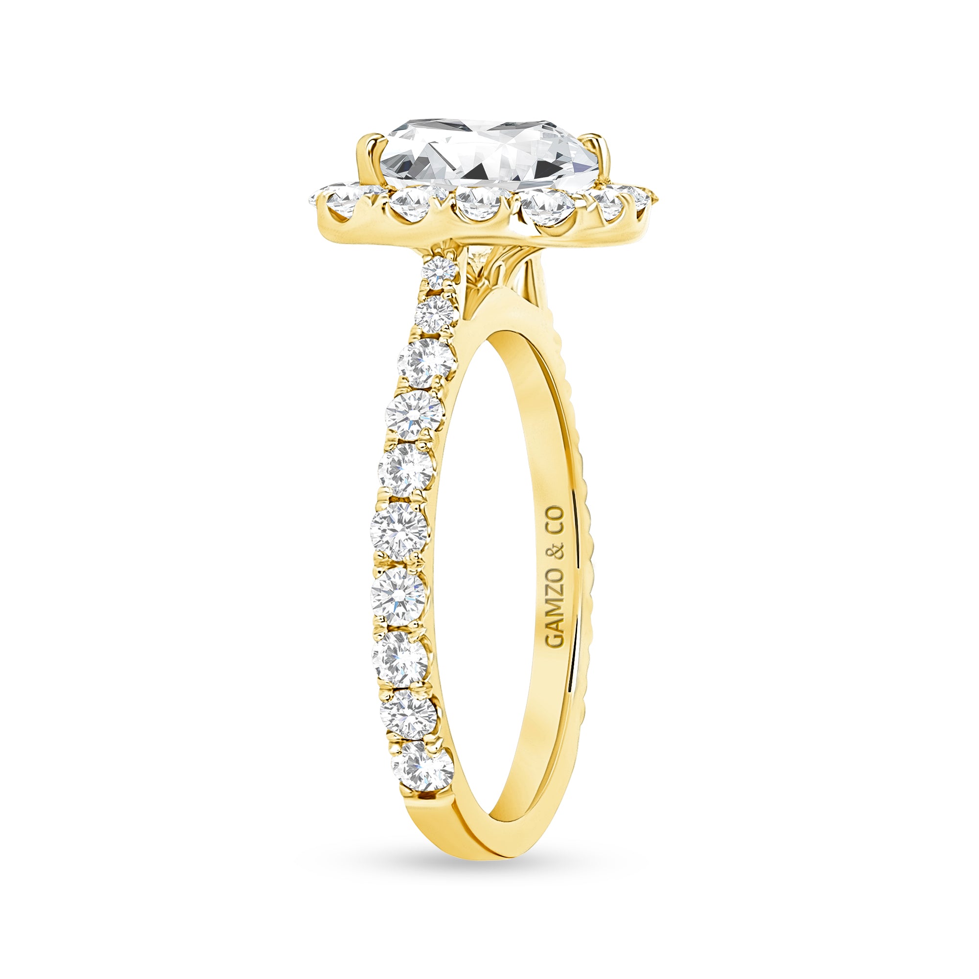 cushion cut halo diamond ring gold
