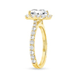 cushion cut halo diamond ring gold