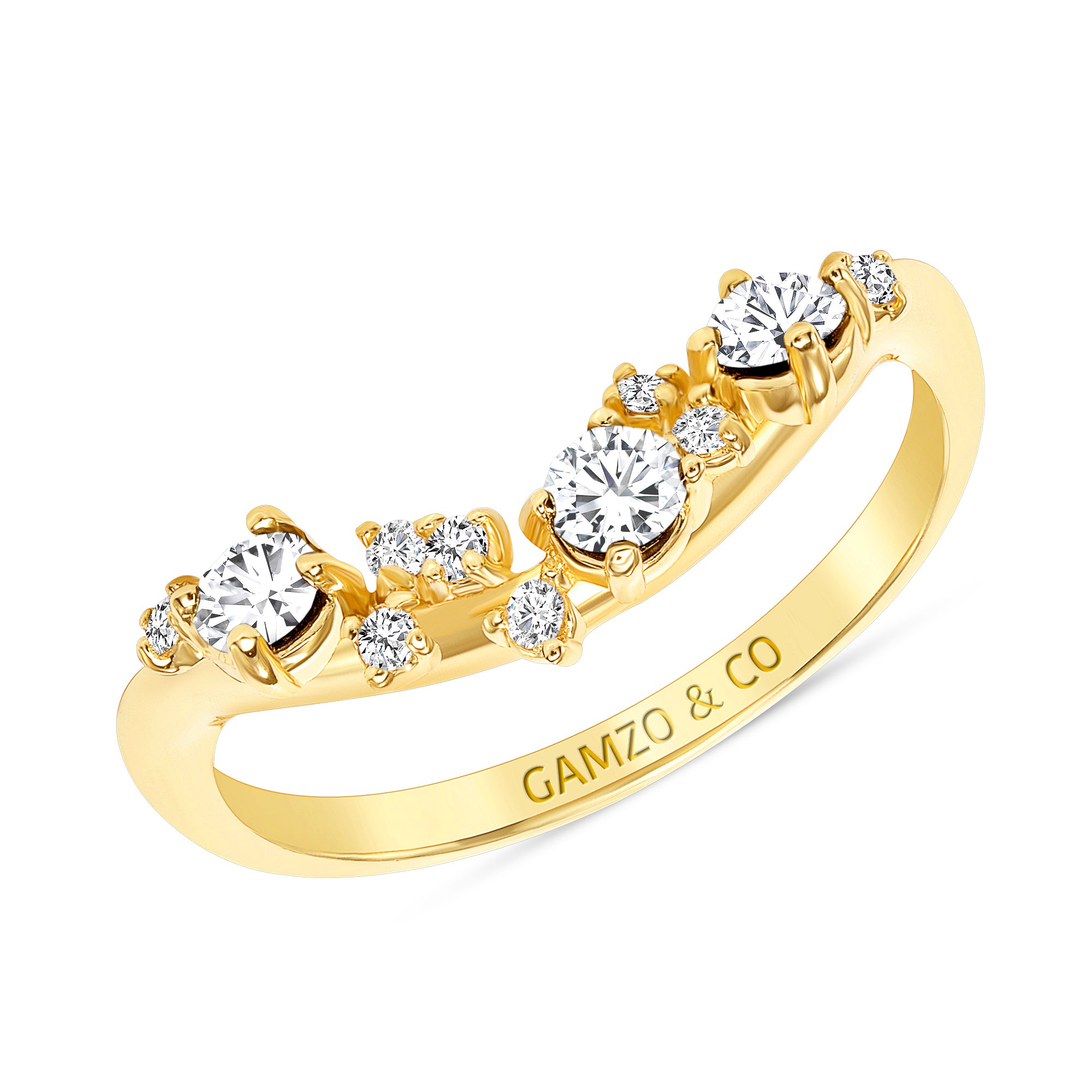 Round Diamond Stackable Constellation Ring