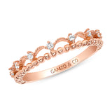 Round Diamond Crown Beaded Ring