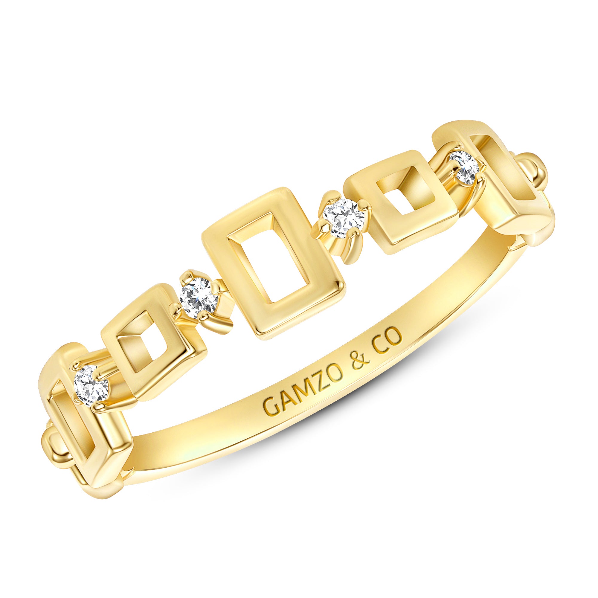 Yellow gold Squared Beauty Ring