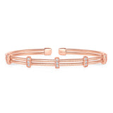 Natural Round Diamond Bar Tennis Bangle