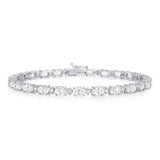 Natural Oval Diamond Tennis Bracelet - East-West