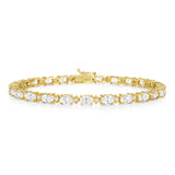 Natural Oval Diamond Tennis Bracelet - East-West