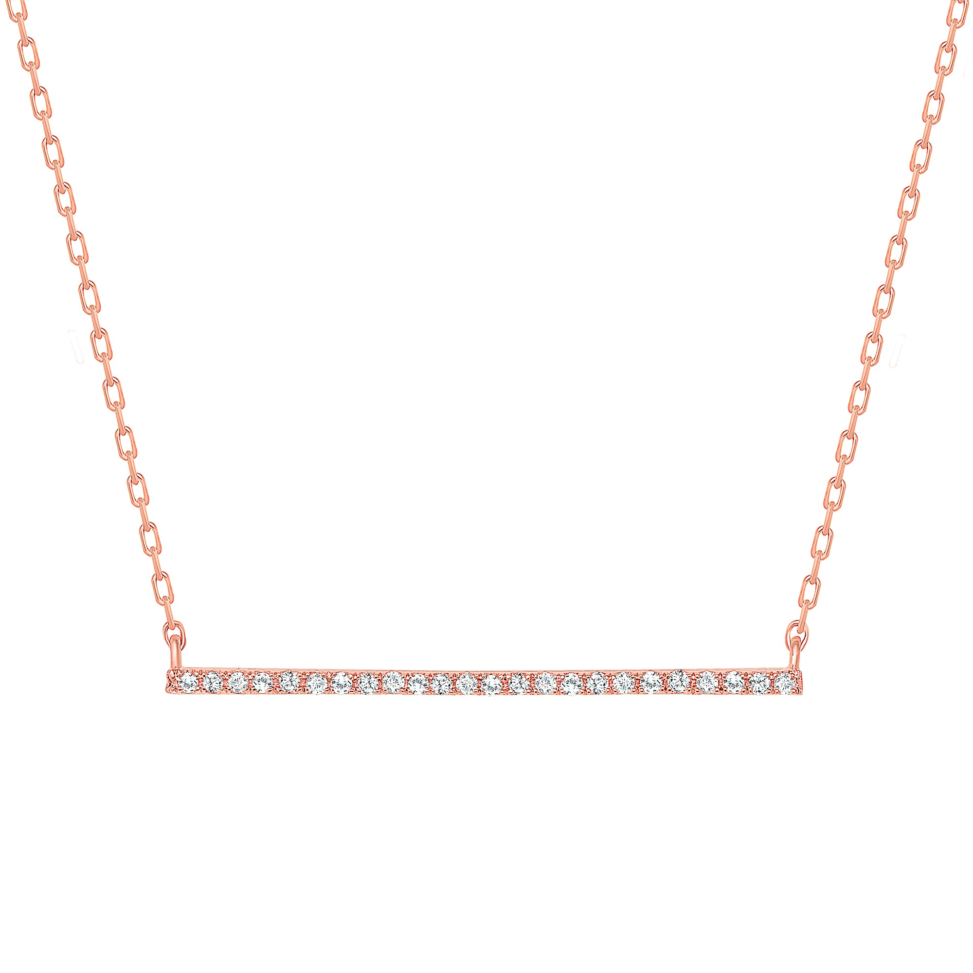 Round Diamond Bar Necklace