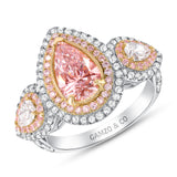 Fancy Light Pink Pear Shaped Diamond Engagement Ring