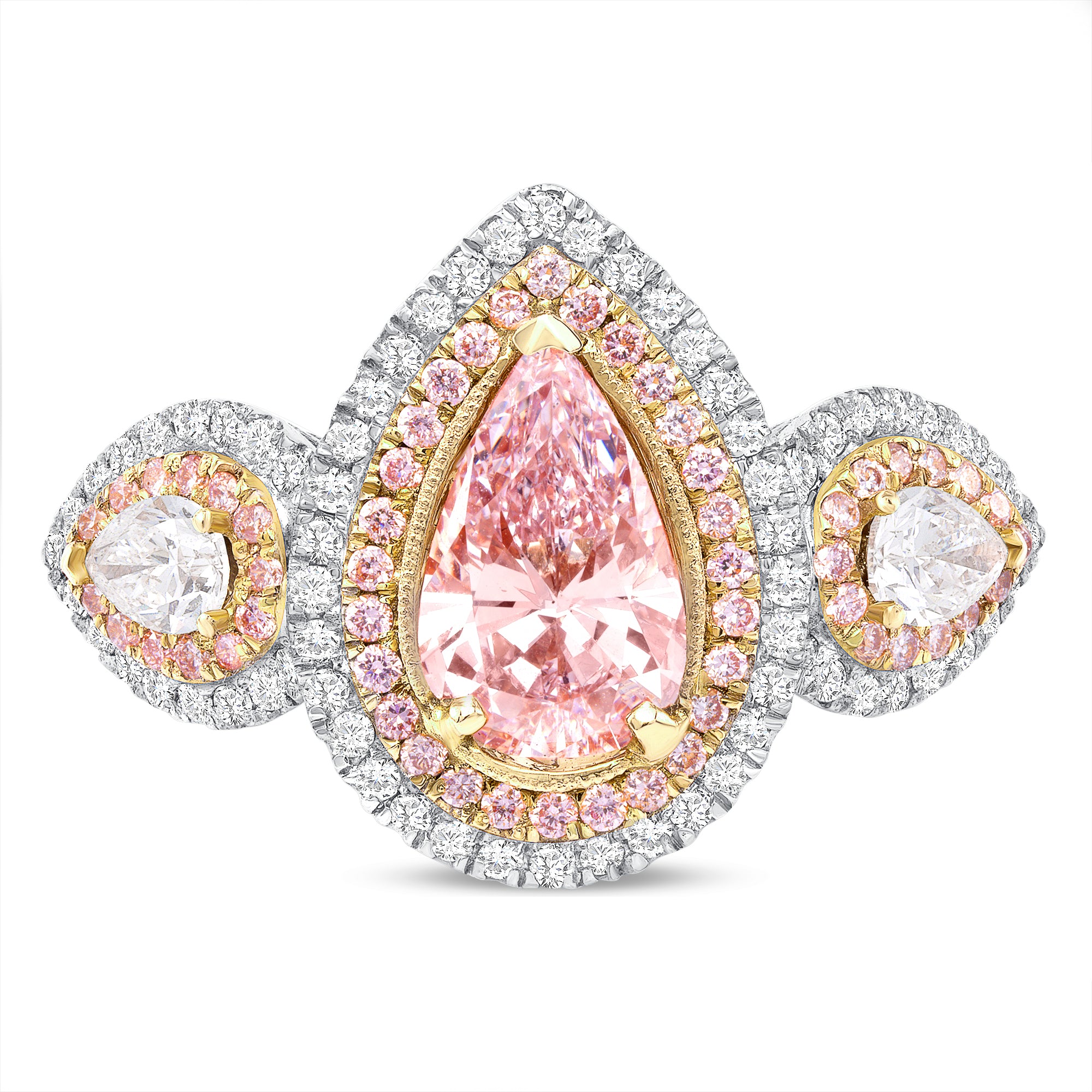 Fancy Light Pink Pear Shaped Diamond Engagement Ring